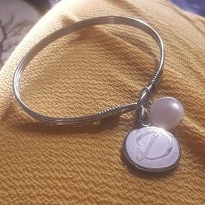 Stainless Steel Monogram D MOP bracelet
